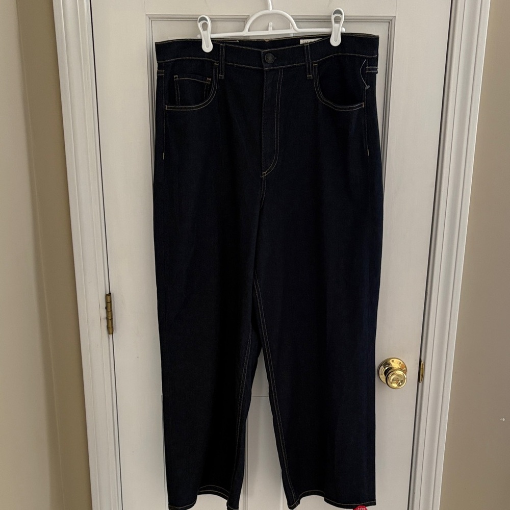 rag & bone women's the Annie wide leg ankle Dark Blue Relaxed Jeans size 34 bn
